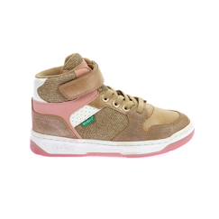 -Baskets hautes - Kickers - Kickado - Beige - Elastique + Scratch - Mixte