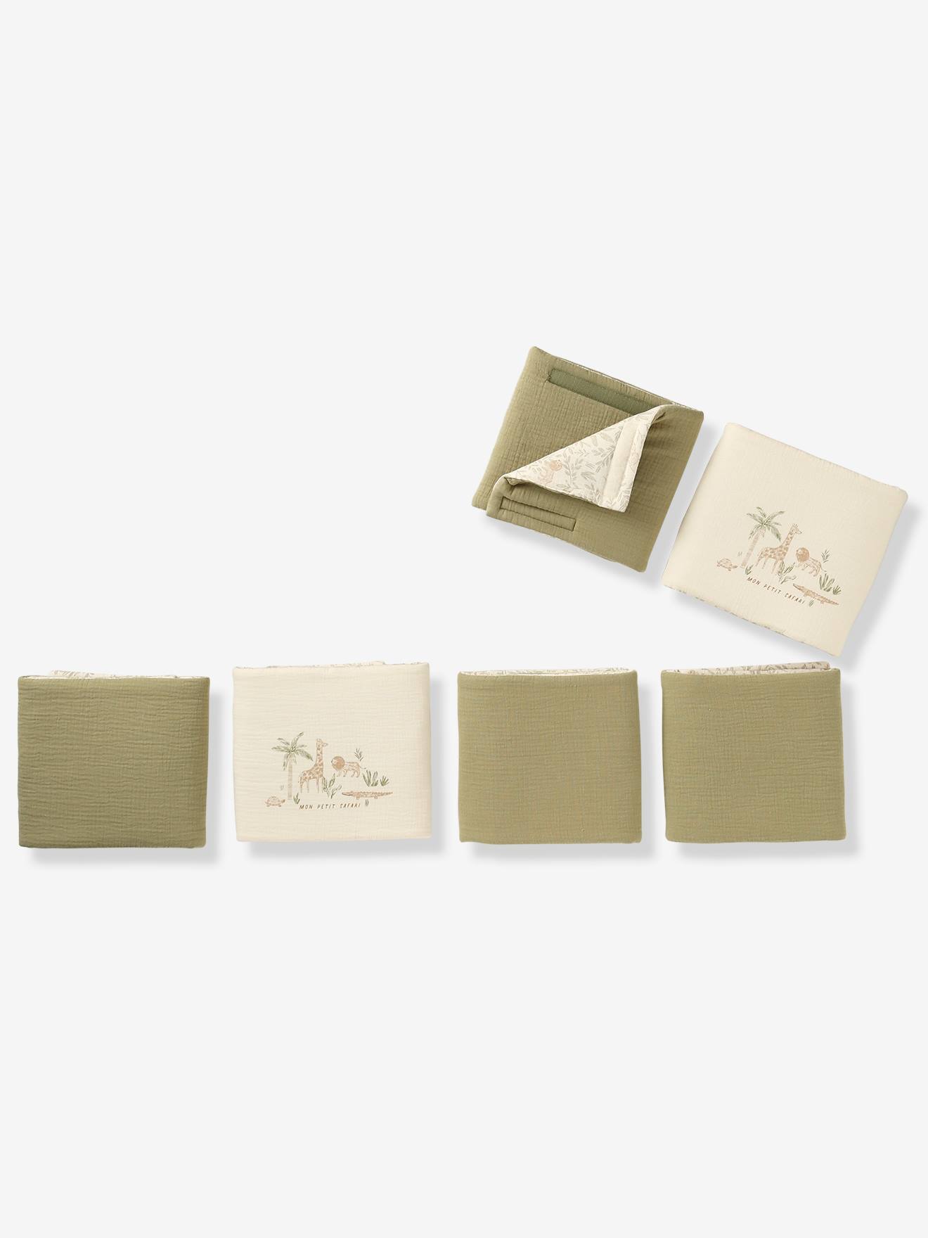 Tour de lit / tour de parc pare-chocs réversibles BABYLON beige imprimé (Vertbaudet) - Image 2