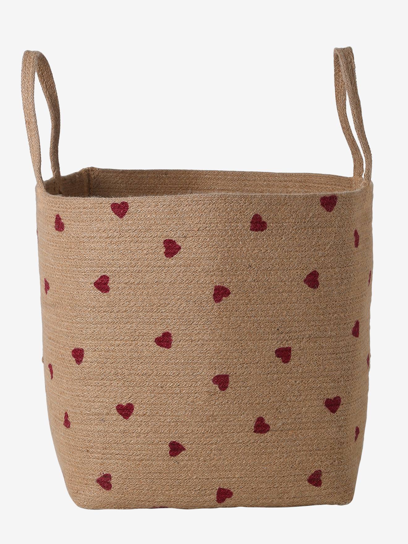 Panier de rangement XL coeur en jute CHERRY beige (Vertbaudet) - Image 1