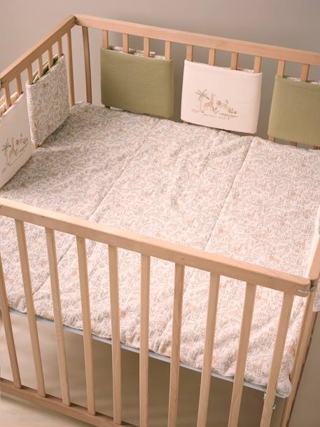 Vertbaudet - Tour de lit / tour de parc pare-chocs réversibles BABYLON beige imprimé