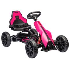 Jouet-Kart électrique pour enfant HOMCOM 12V - Vitesse réglable 3-5km/h pour enfants de 3 à 8 ans - siège réglable - rose