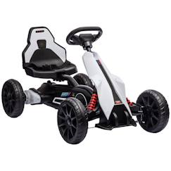 Jouet-Kart électrique pour enfant HOMCOM 12V - Vitesse réglable 3-5km/h pour enfants de 3 à 8 ans - siège réglable - blanc