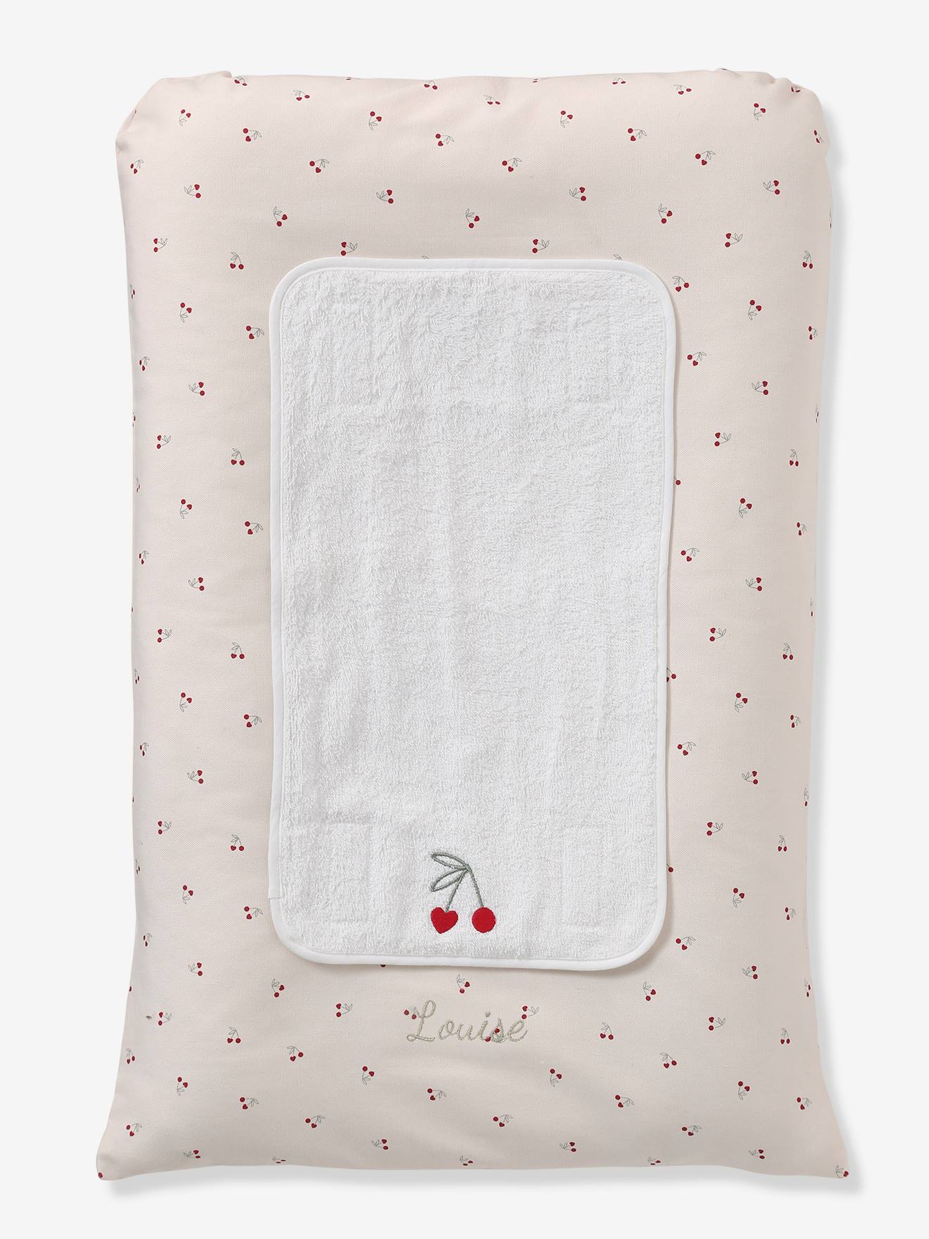 Matelas à langer personnalisable CHERRY beige imprimé