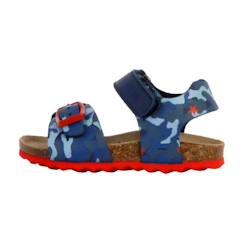 -Sandale cuir enfant Geox Chalki - Navy-Rouge - Marque GEOX - Type de talon Plat