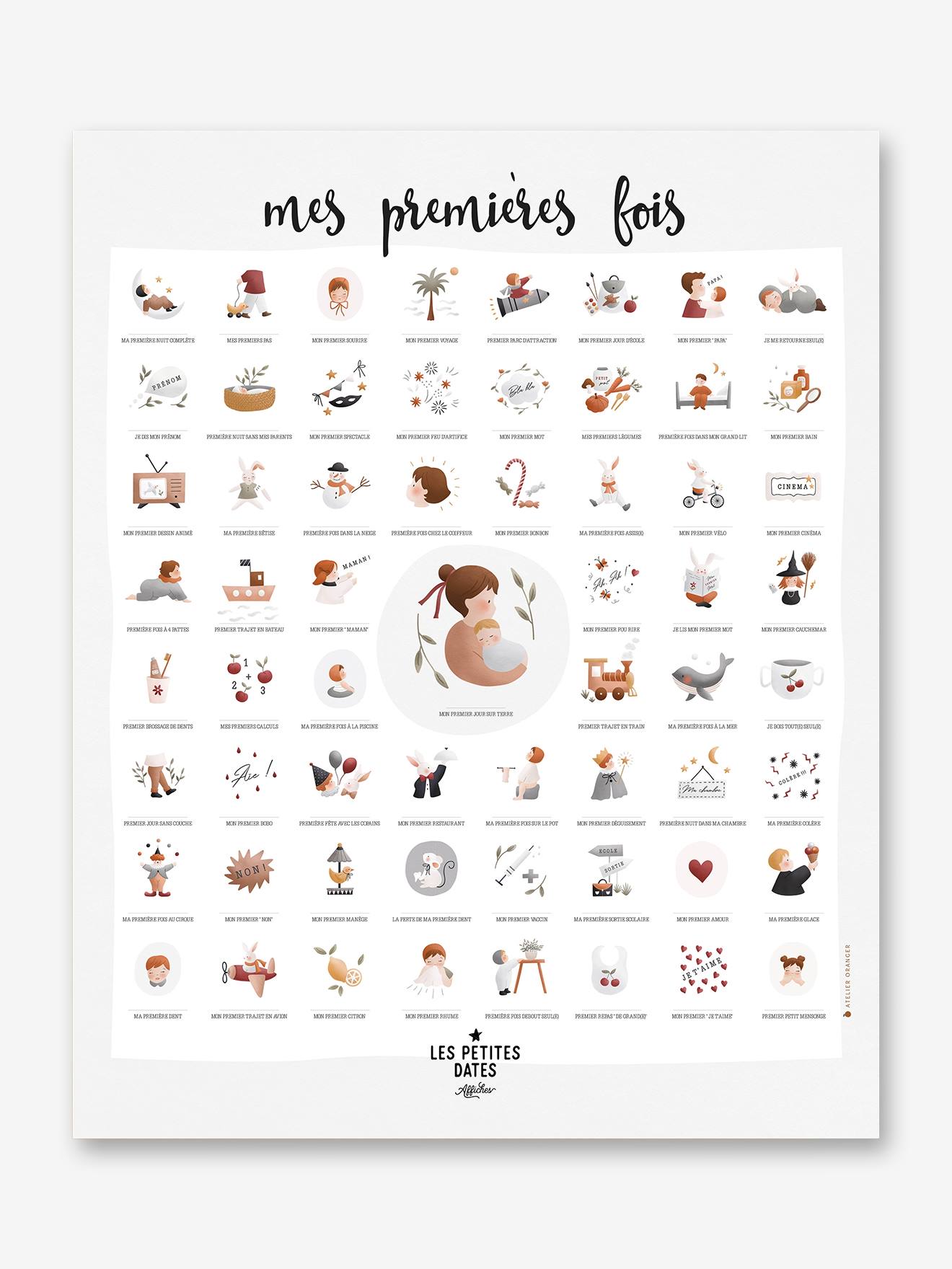 Affiche Mes premières fois - Atelier Oranger LES PETITES DATES blanc