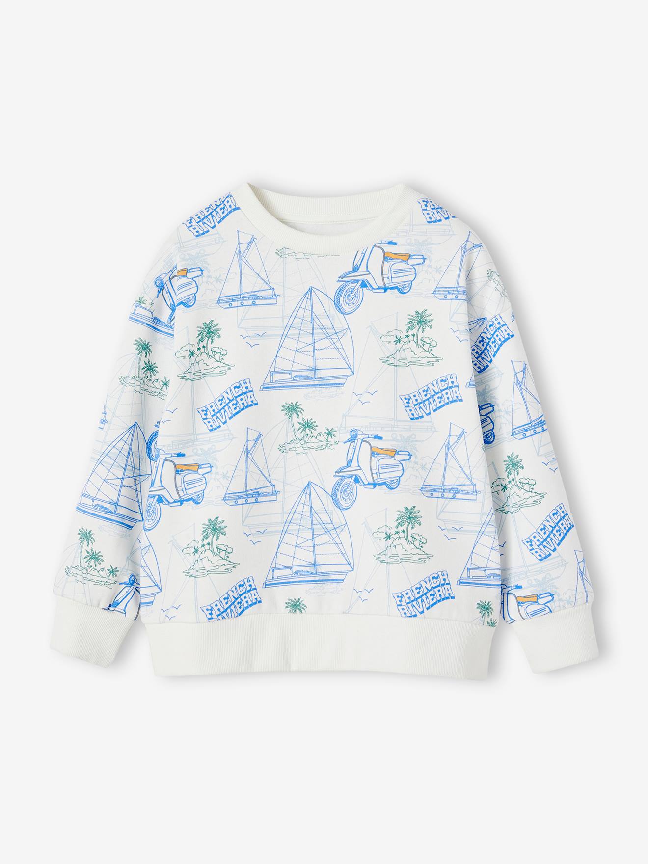 Sweat motifs crayonnés garçon écru