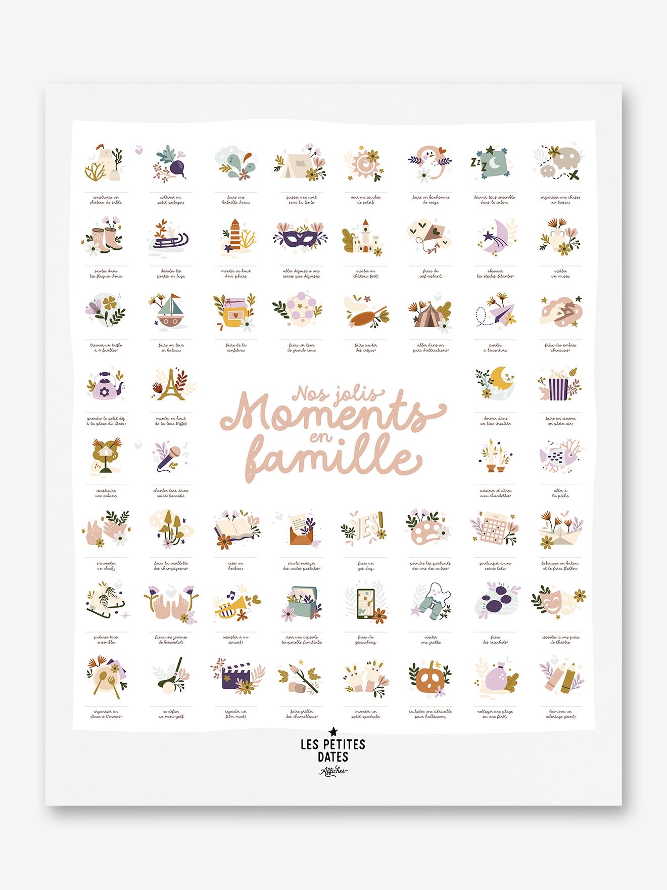 Affiche Nos jolis moments en famille - NOS PETITES DATES beige