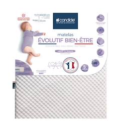 -Matelas Bébé 60x120x12cm Évolutif Bien-Être - 1 Face Bébé +10kg - 1 Face Bébé -10kg - Fabriqué En France - Garantie 5 Ans