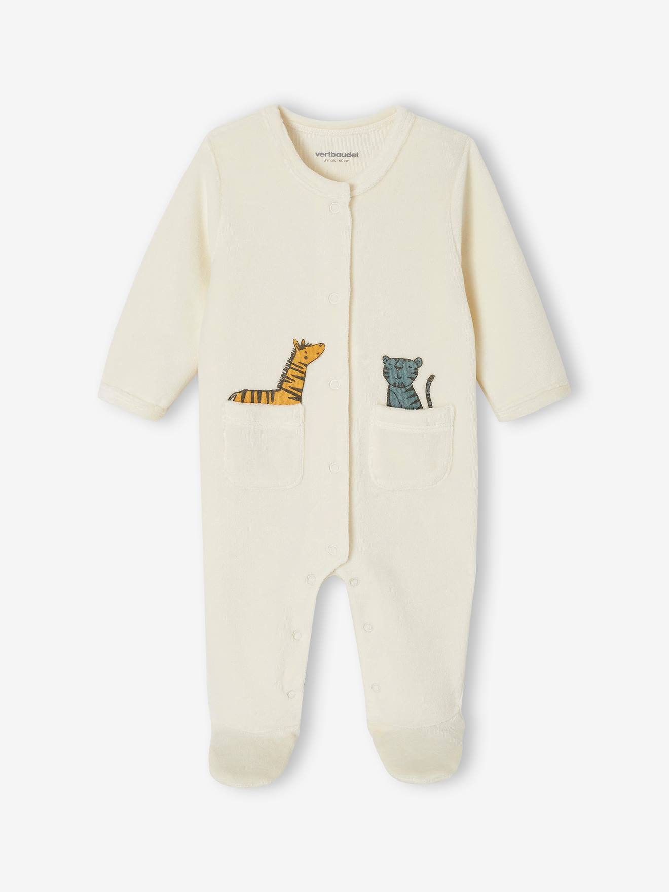 Lot de 2 pyjamas bébé garçon en velours jaune (Vertbaudet) - Image 1