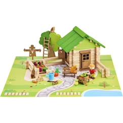 Jouet-Jeu de Construction Maison et Jardin - JEUJURA - Bois Naturel - 135 Pièces