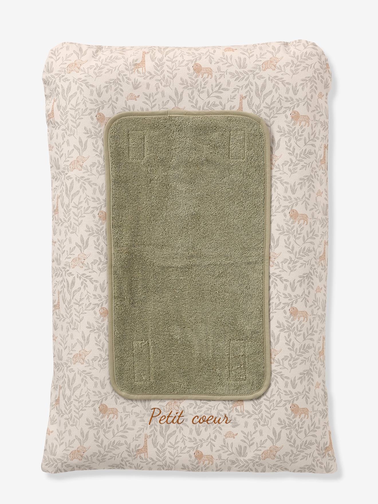 Matelas à langer + 2 tapis de change BABYLON personnalisable beige imprimé (Vertbaudet) - Image 1