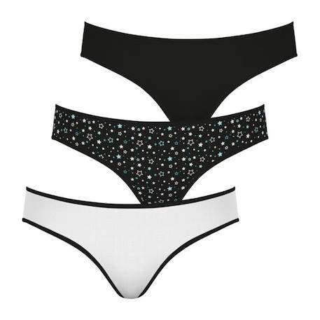 Fille-ATHENA Lot de 3 slips Mode Girl by Blanc FILLE