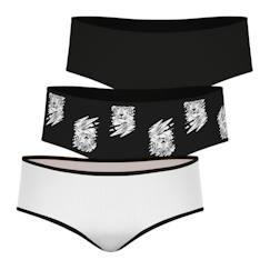 -Boxers ATHENA Fille - Lot de 3 - Noir - Confort et raffinement - Taille 6 au 14 ans