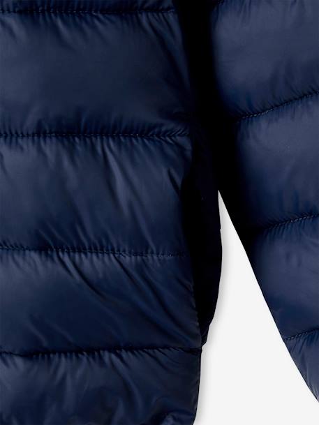 Doudoune garçon légère à capuche bleu moyen+marine+noir+noisette+noix de pécan+olive+rouge+vert émeraude 7 - vertbaudet enfant 