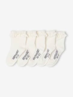 -Lot de 5 paires de mi-chaussettes dentelle bébé