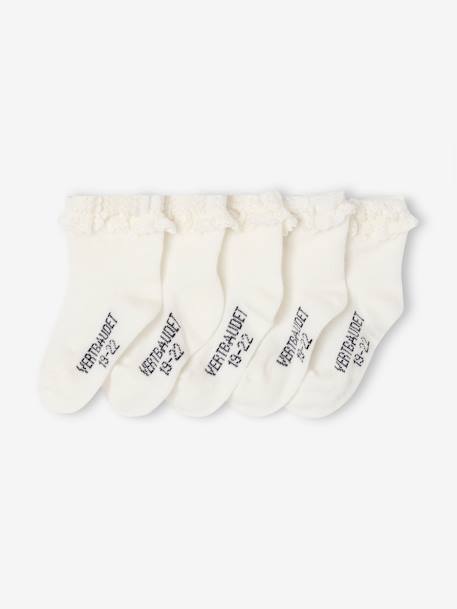 Bébé-Lot de 5 paires de mi-chaussettes dentelle bébé