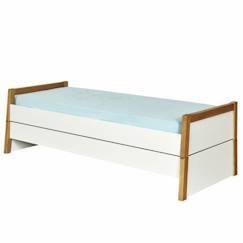 Chambre et rangement-Chambre-Pack lit gigogne avec matelas 80x200 cm Holaf bois