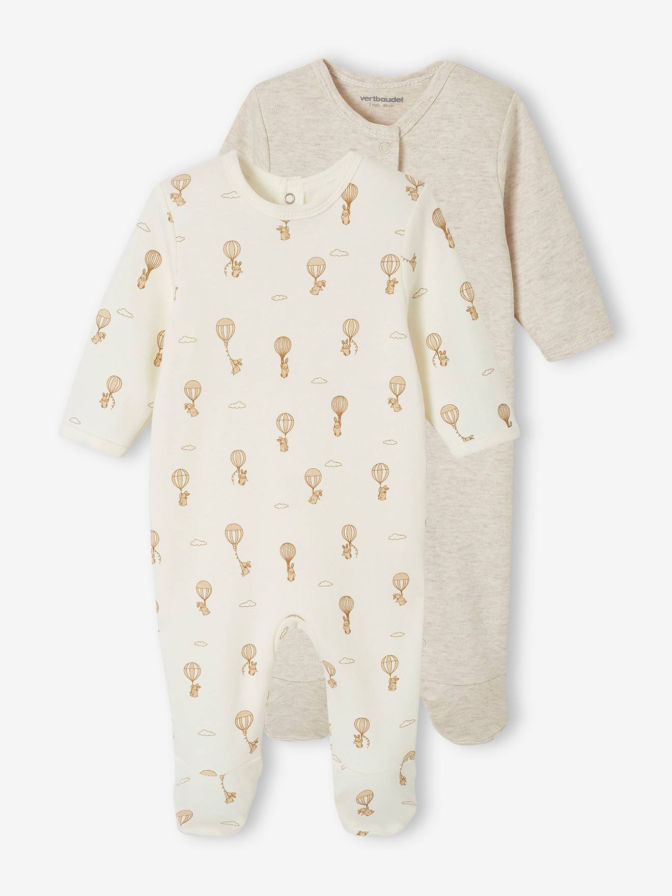 Lot de 2 dors-bien montgolfière beige chiné
