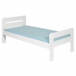 -Pack lit avec matelas 90x190 cm Sundy blanc - AKITEN RETAIL