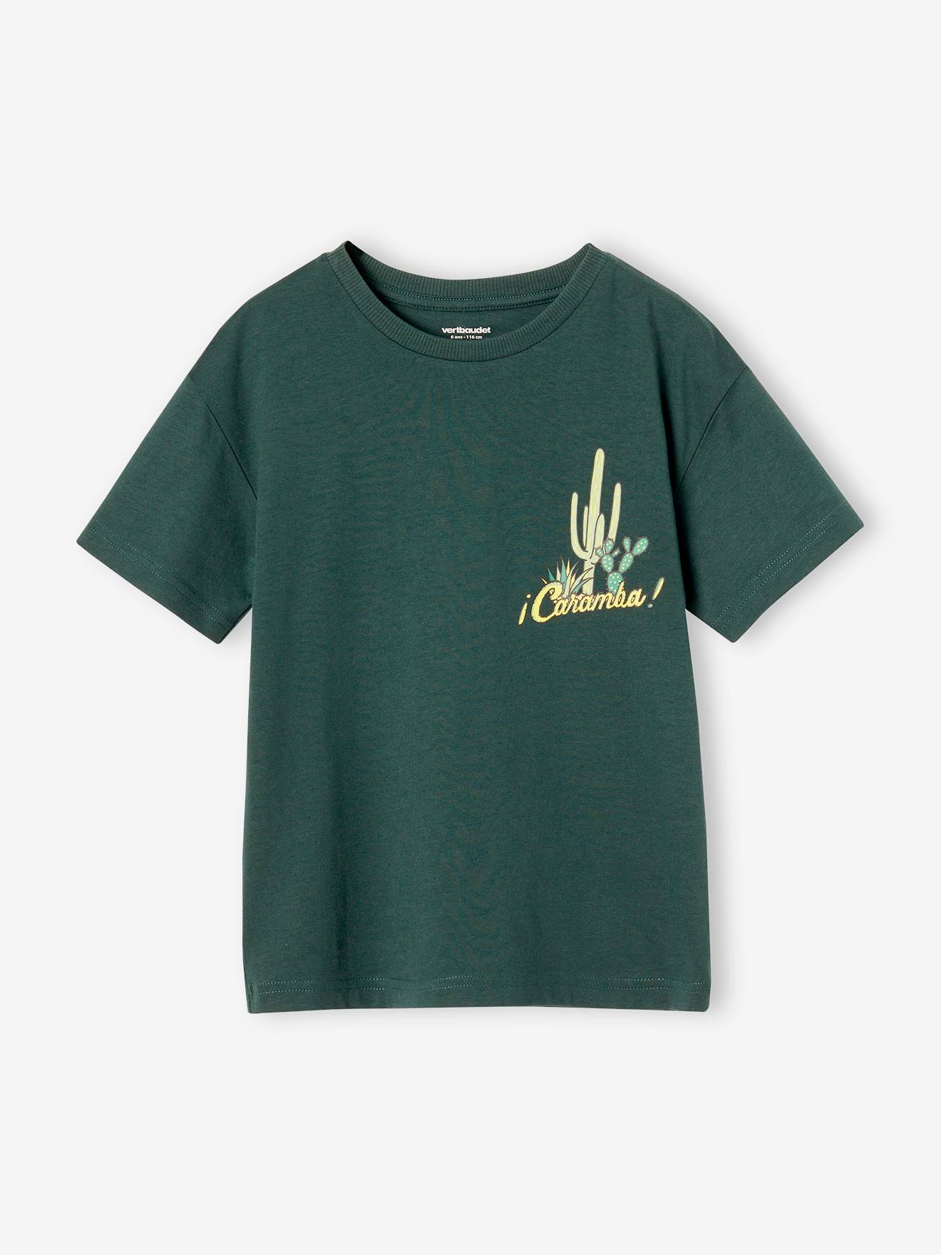 T-Shirt motif poitrine garçon vert sapin