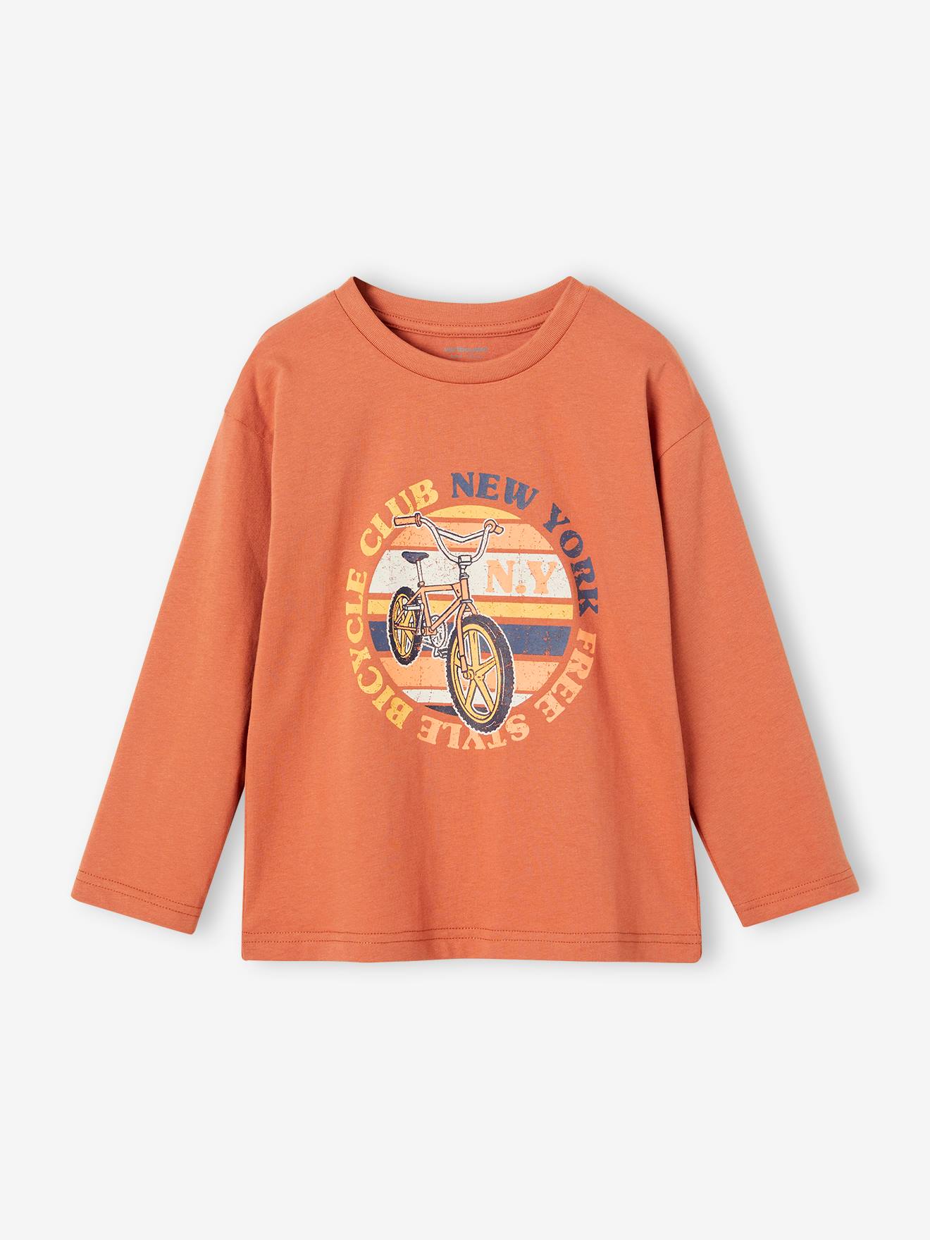 T-shirt motif BMX garçon orange