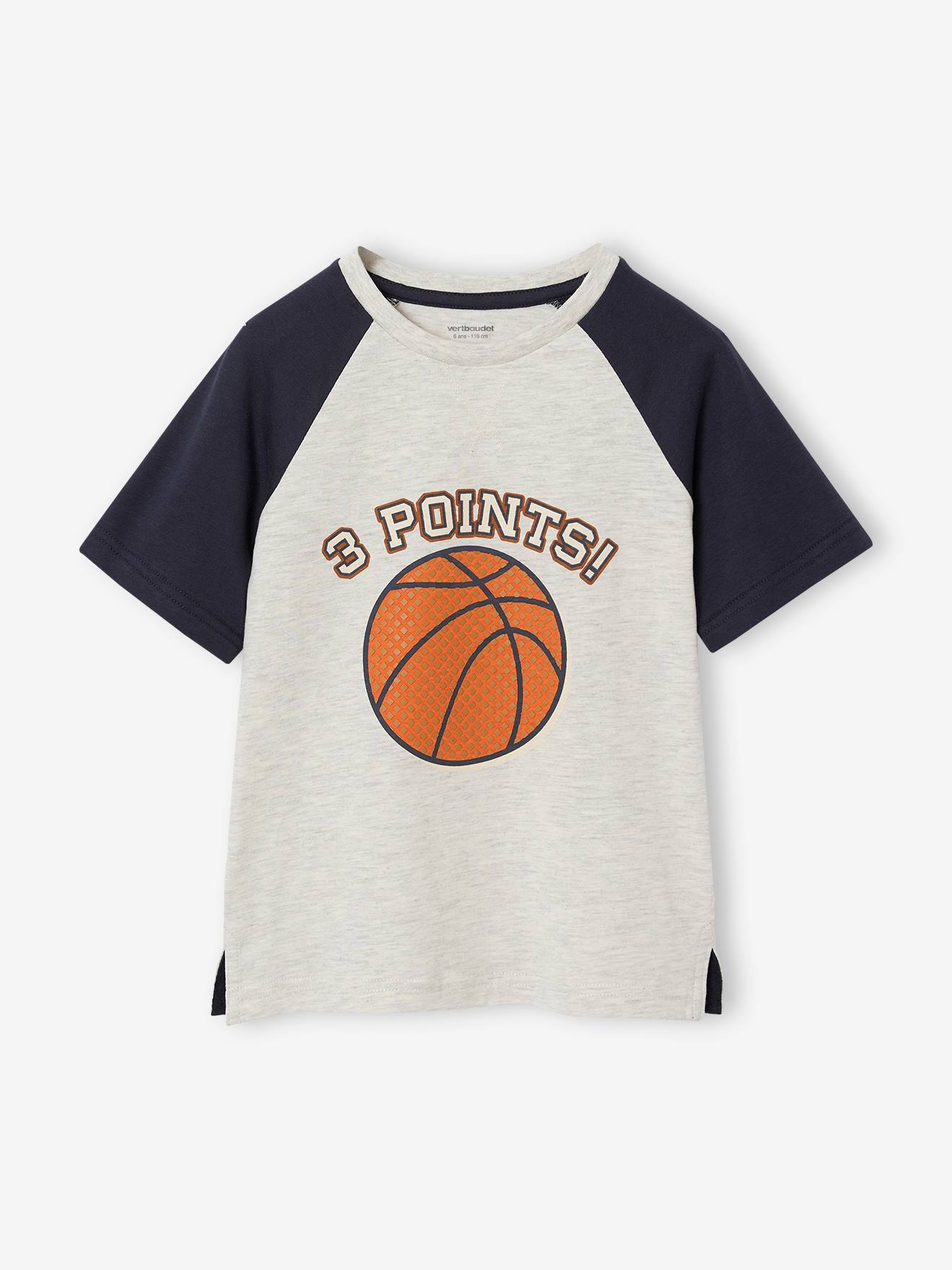 T-shirt sport effet relief garçon blanc chiné