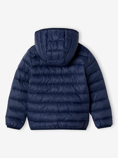 Doudoune garçon légère à capuche bleu moyen+marine+noir+noisette+noix de pécan+olive+rouge+vert émeraude 6 - vertbaudet enfant 