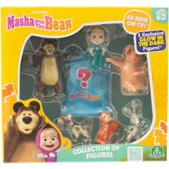 Jouet-Figurines - MASHA AND THE BEAR - Coffret 7 figurines avec 1 surprise - Taille 5-7 cm - À partir de 3 ans - MHA31