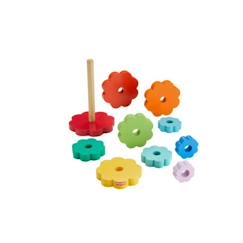 Jouet-Fisher-Price-Empileur d’Anneaux avec 10 pièces en bois HXT77