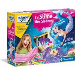 -Clementoni - Science & Jeu - Kit scientifique pour fabriquer du slime sirène - A partir de 8 ans