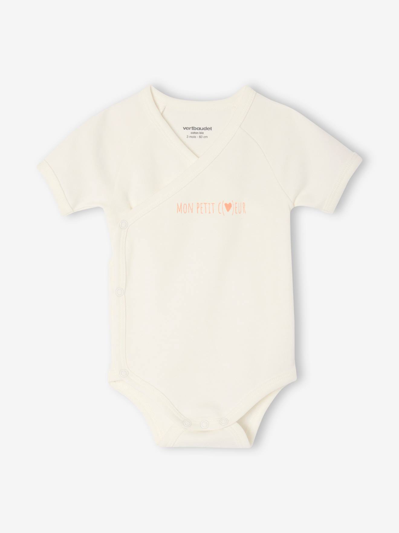 Lot De 3 Bodies évolutifs Naissance - 100% Coton Bio - Manches à Revers Et Double Pression à L'entrejambe - 4