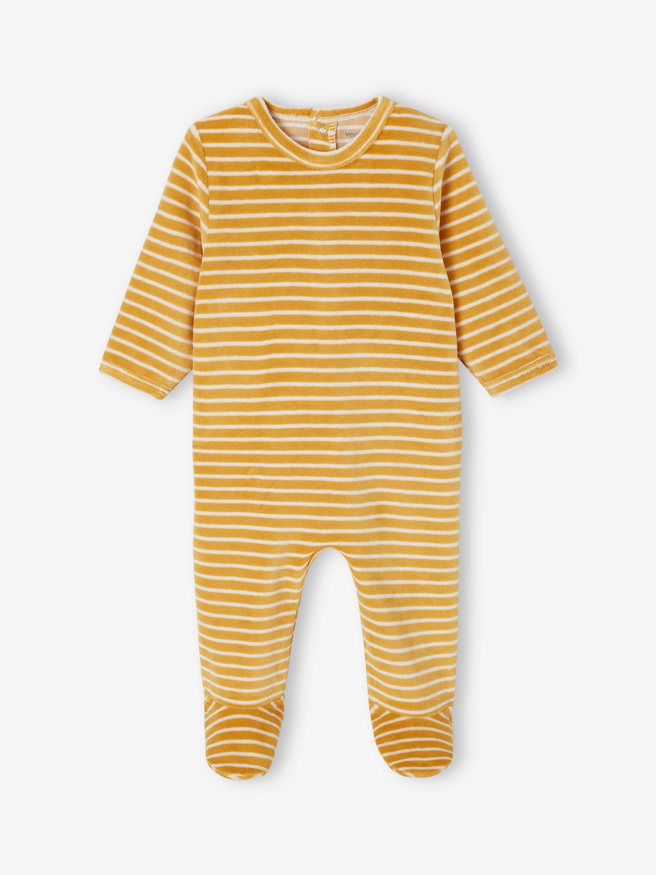Lot de 2 pyjamas bébé garçon en velours jaune (Vertbaudet) - Image 2