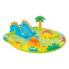 -Aire de jeux gonflable - INTEX - Petit Dino - 143 Litres - 2 ans+ - 191 x 152 x 58 cm - Inclus : toboggan, fontaine, dino gonflable