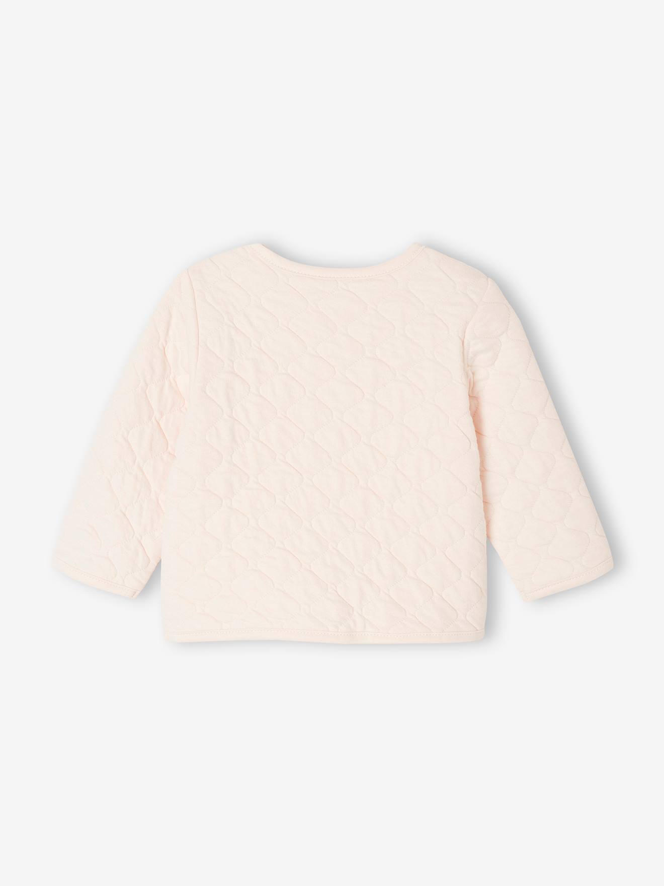 Gilet bébé matelassé en gaze de coton double face rose pâle (Vertbaudet) - Image 2