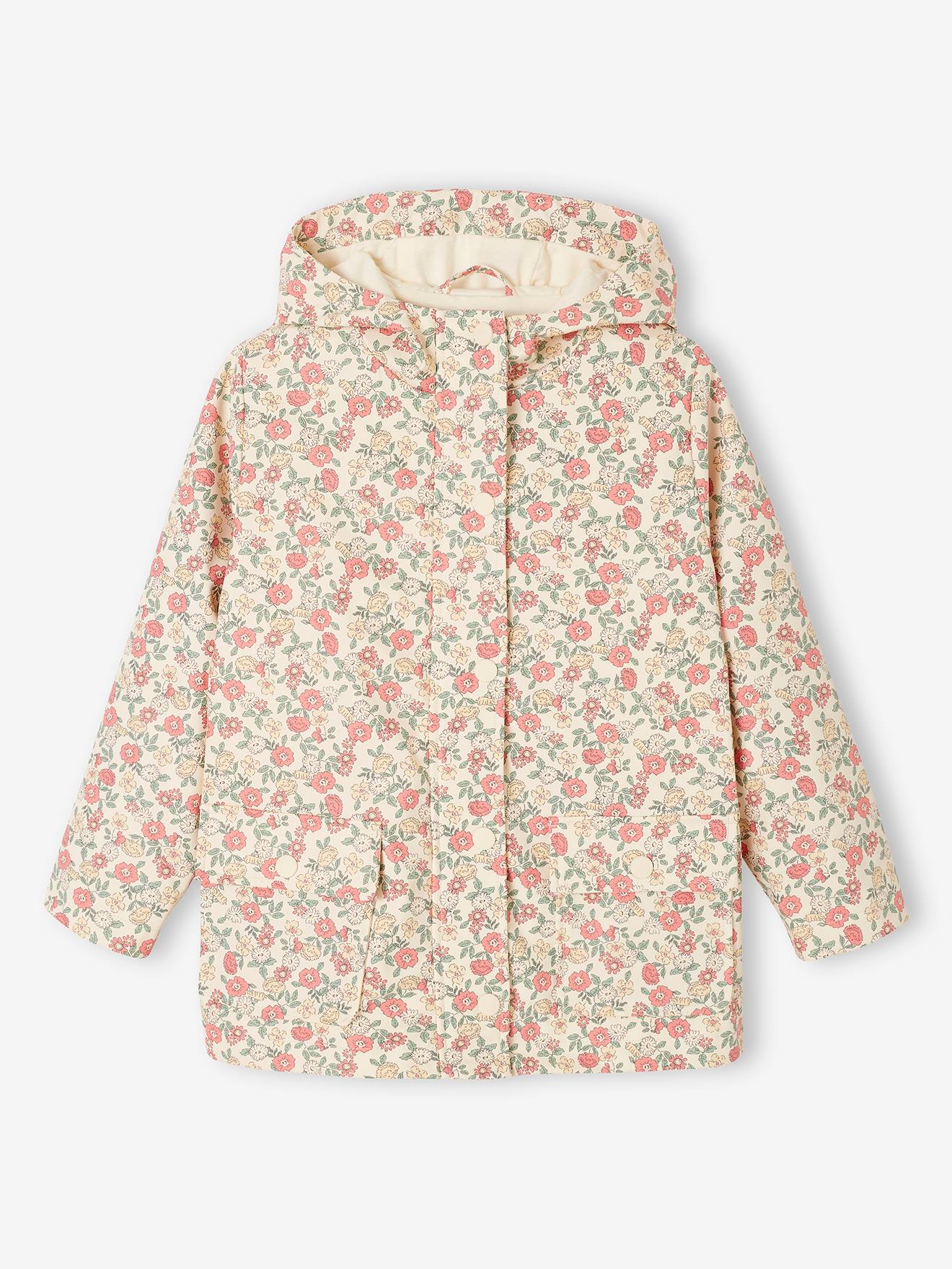 Ciré fille à capuche imprimé multicolore