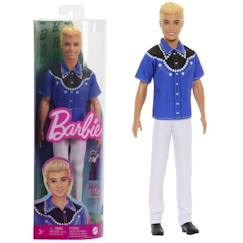 Jouet-Barbie®-Fashionistas-Poupée Ken blond look western HRH25