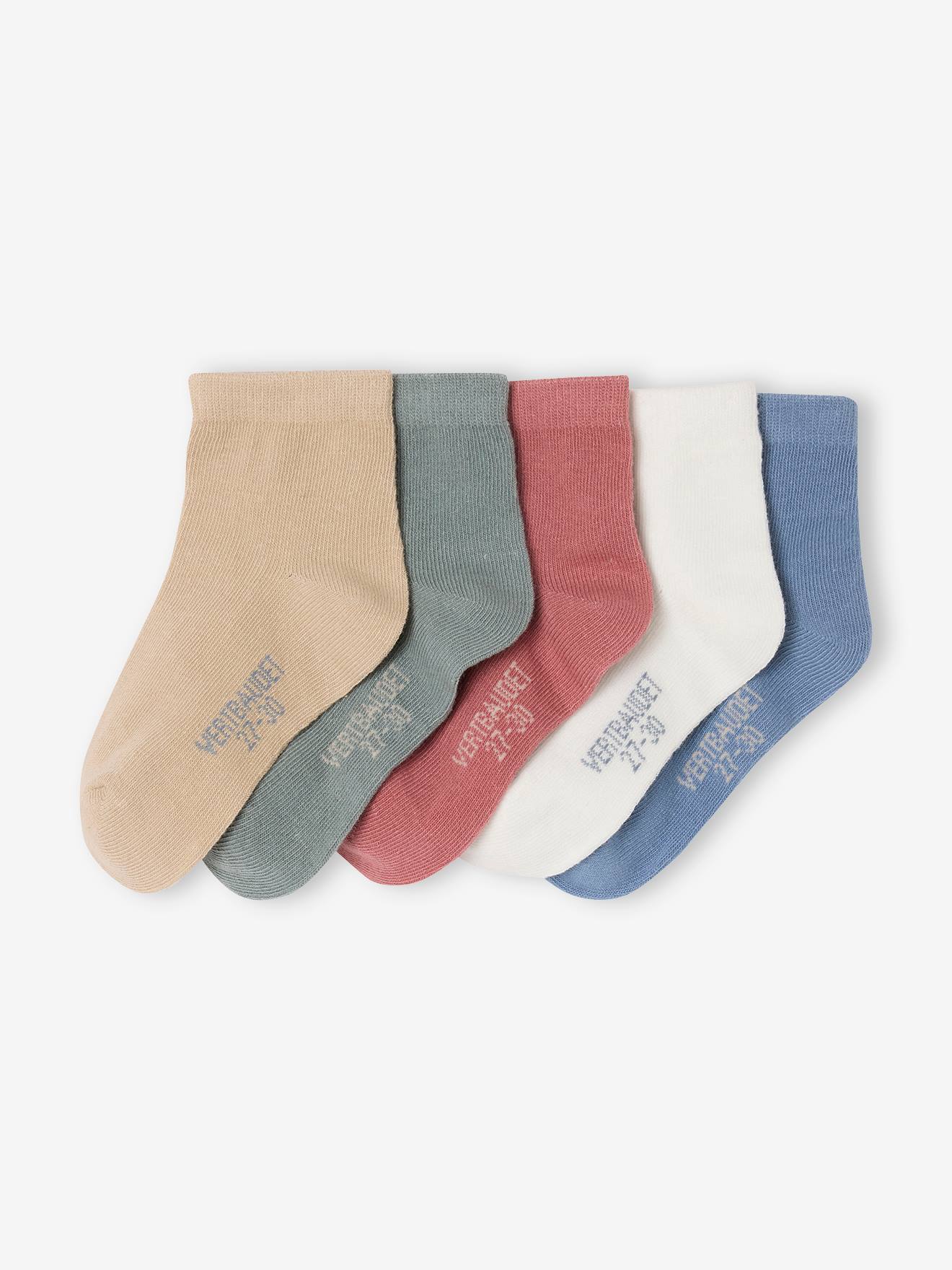 Lot de 5 paires de mi-chaussettes garçon Basics assorties