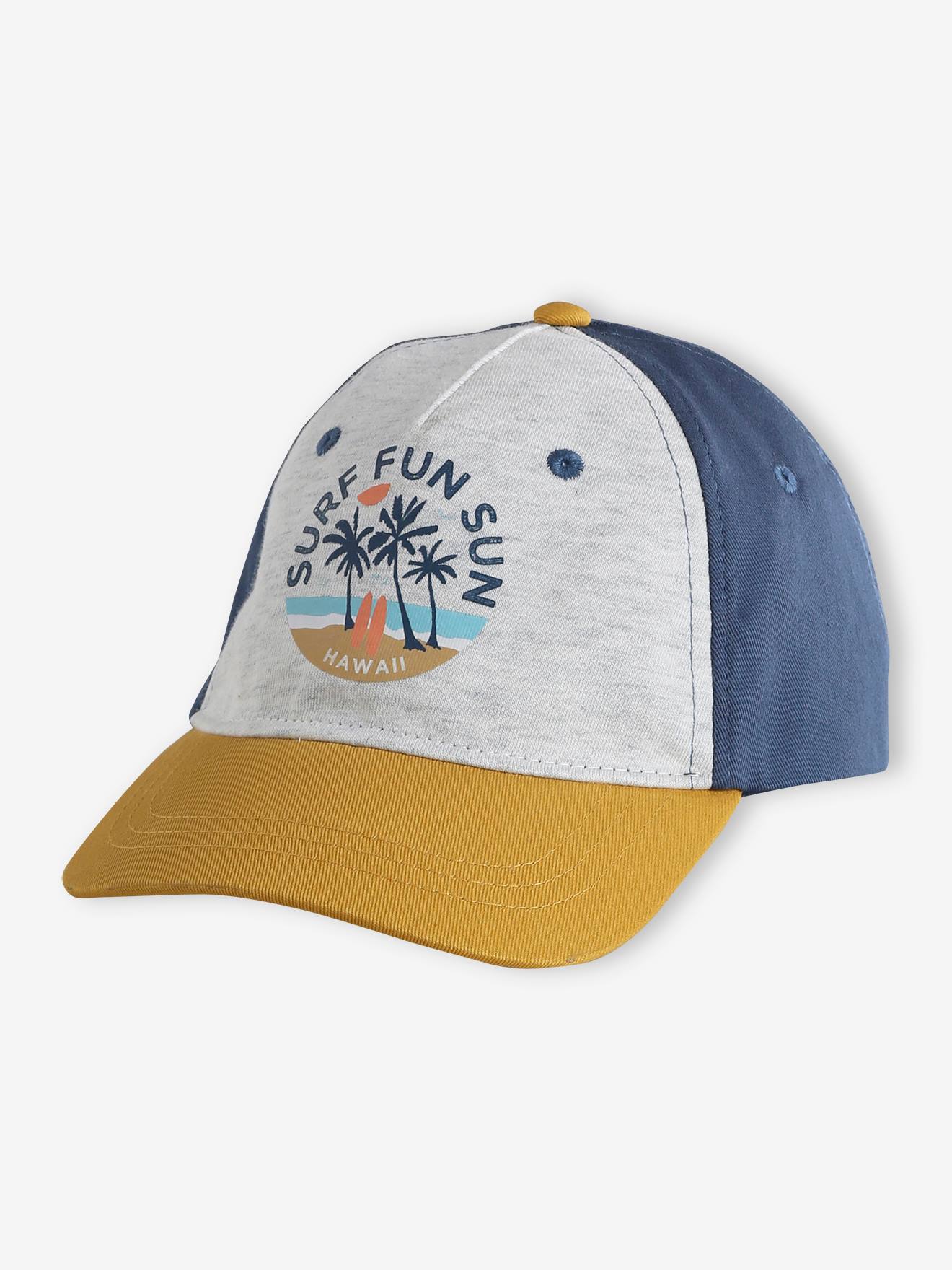 Casquette « Surf » garçon bleu pétrole/beige/ocre