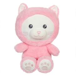 Jouet-Peluche Chat Hoody Pets - GIPSY TOYS - Rose, 24 cm