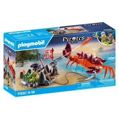 Jouet-Jeux d'imagination-PLAYMOBIL 71532 Pirate et crabe géant, Les Pirates, 26 pièces, Dès 4 ans