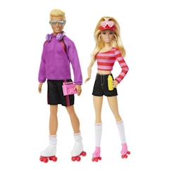 Jouet-Barbie-Fashionistas-Coffret poupées et accessoires patins à roulettes HXK90