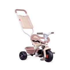 Jouet-Smoby -Tricycle évolutif enfant Be Fun Confort - Rose - Canne parentale amovible - Repose-pieds rétractable