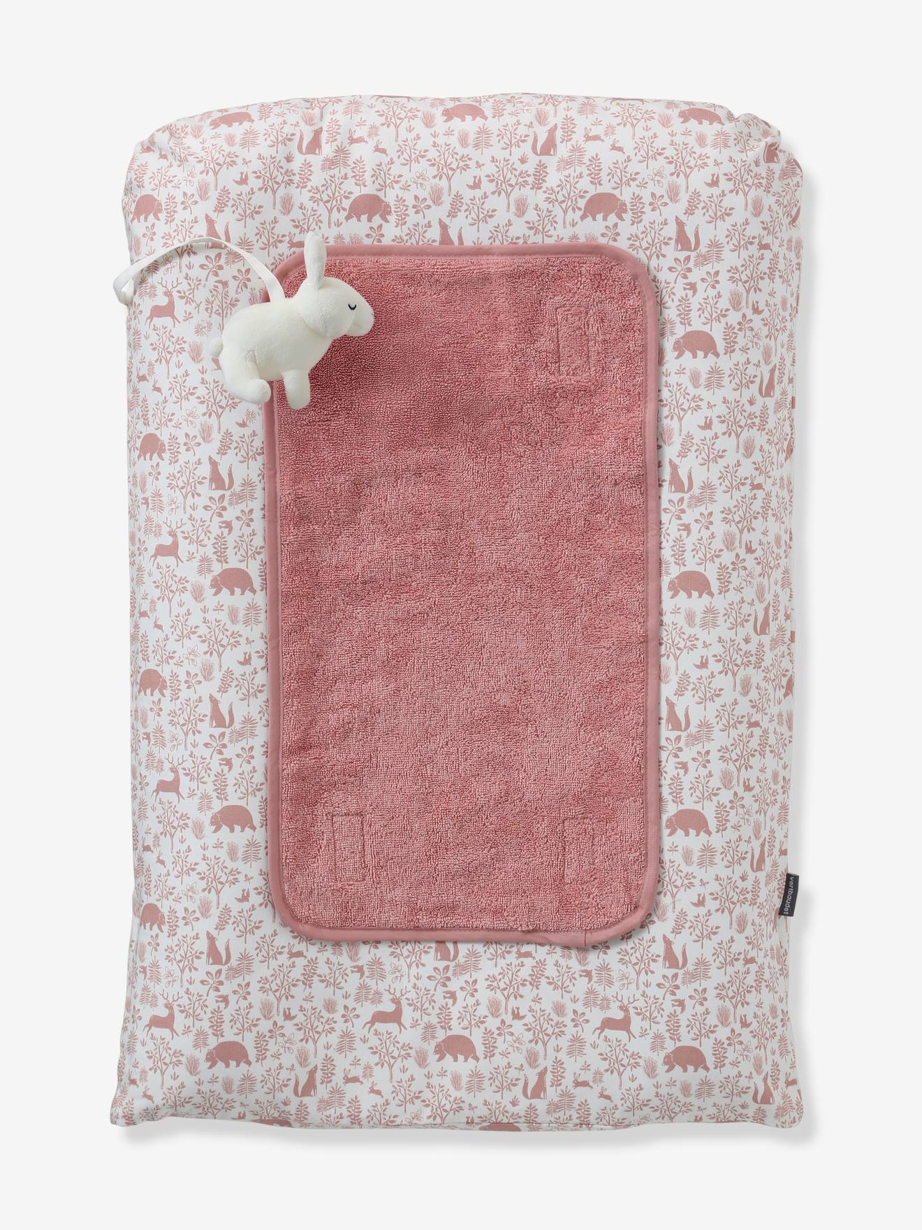 Matelas à langer et 2 tapis de change DANS LES BOIS vieux rose (Vertbaudet) - Image 2