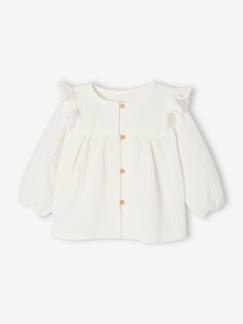 Bébé-Chemise, blouse-Blouse bébé gaze de coton à volants