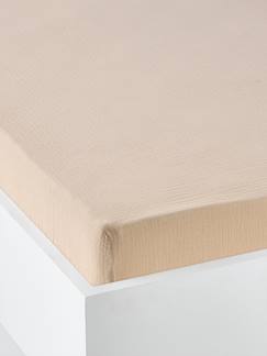 Linge de maison et décoration-Drap housse bébé uni en gaze de coton Bio*