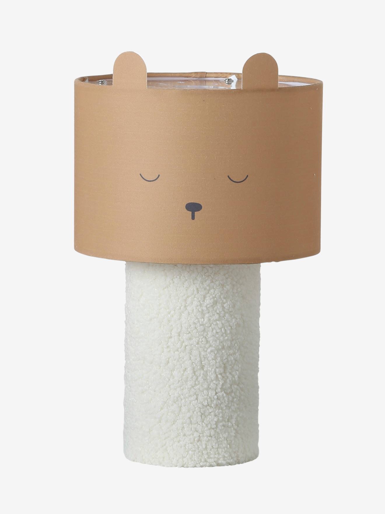 Lampe à poser Ourson pied en bouclette cannelle (Vertbaudet) - Image 1