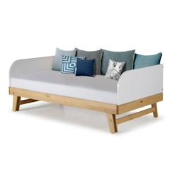 -Pack lit gigogne avec matelas 80x200 cm Ami blanc et bois