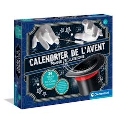 Jouet-Calendrier de l'Avent Magicien, Thème Magie & Illusions, 24 tours différents, Inclus manuel illustré, CLEMENTONI 52855, Dès 7 Ans