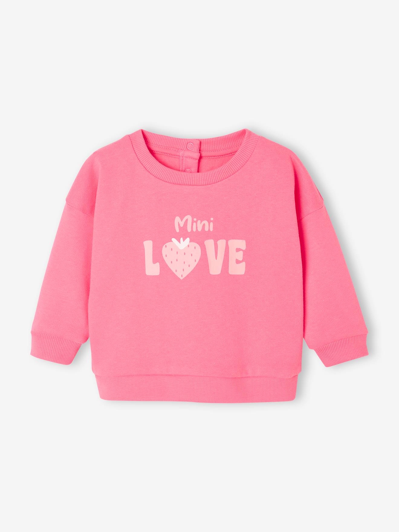 Sweat-shirt bébé pressionné dos rose