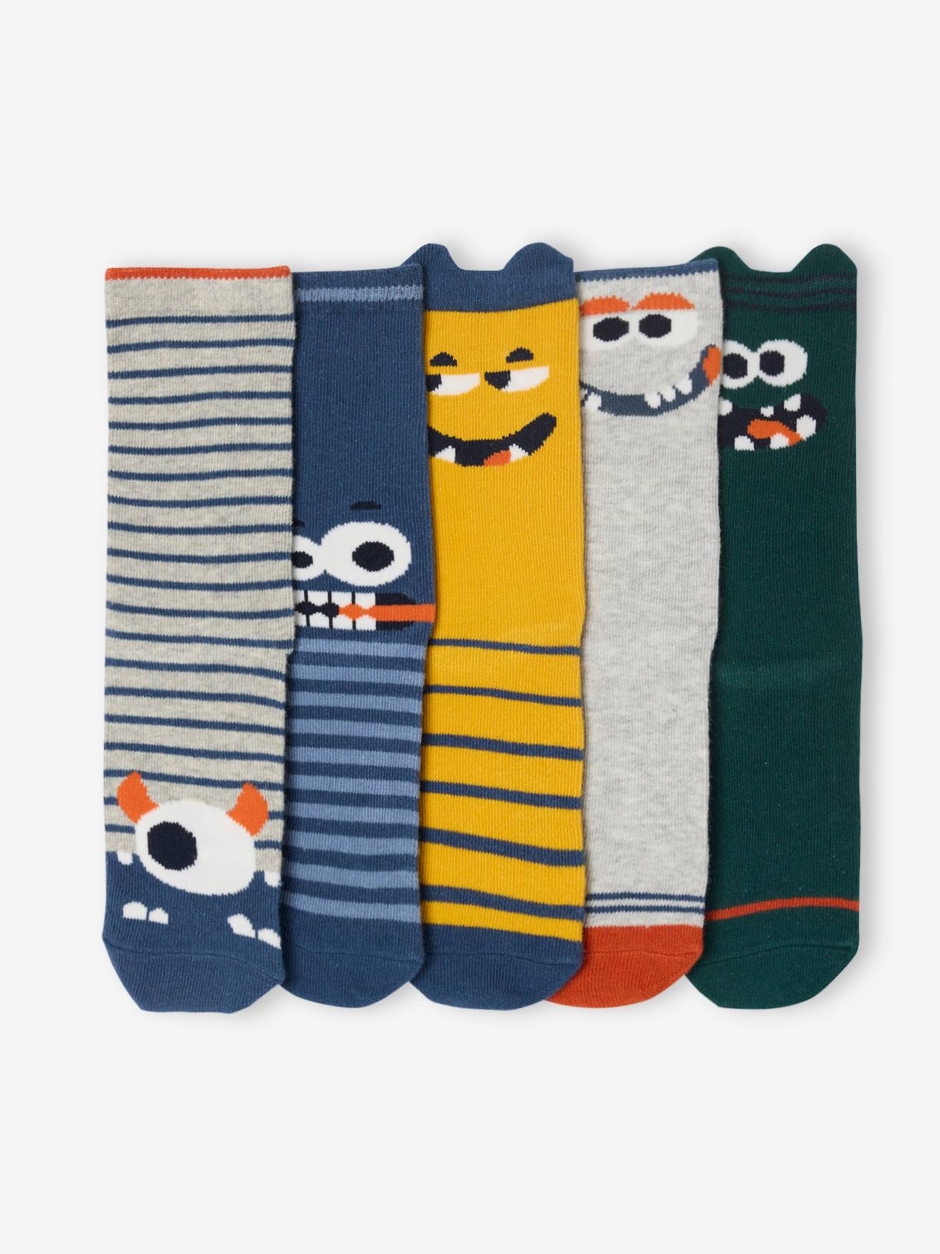 Lot de 5 paires de chaussettes monstres garon assorties 12$
